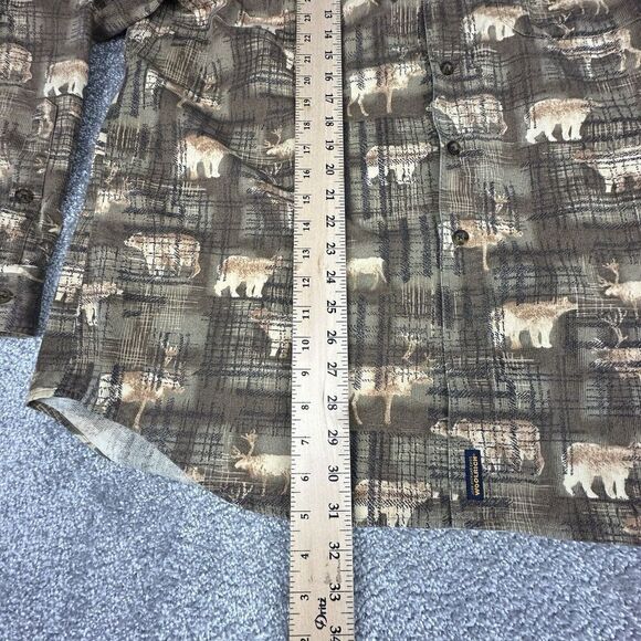 Woolrich Hunting Shirt Mens XL Animal Print Elk Bear Vintage Y2K Long Sleeve - Picture 3 of 7